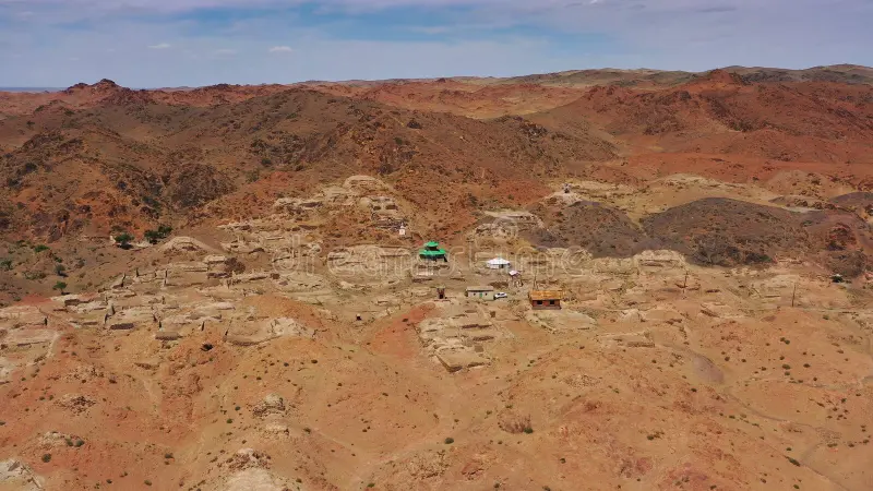 ongiin khiid monastery ruins mongolia aerial view 420245217